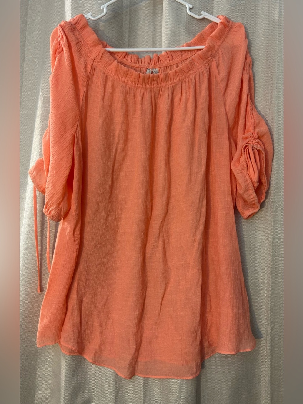 Cato Fashions C Est 1946 Boho Off The Shoulder Peasant Blouse Orange Coral